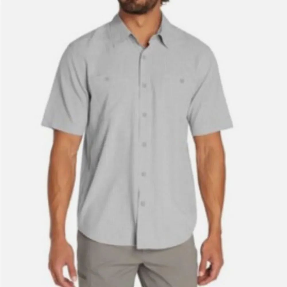 Orvis Men's Light Gray Casual Button Down Shirt